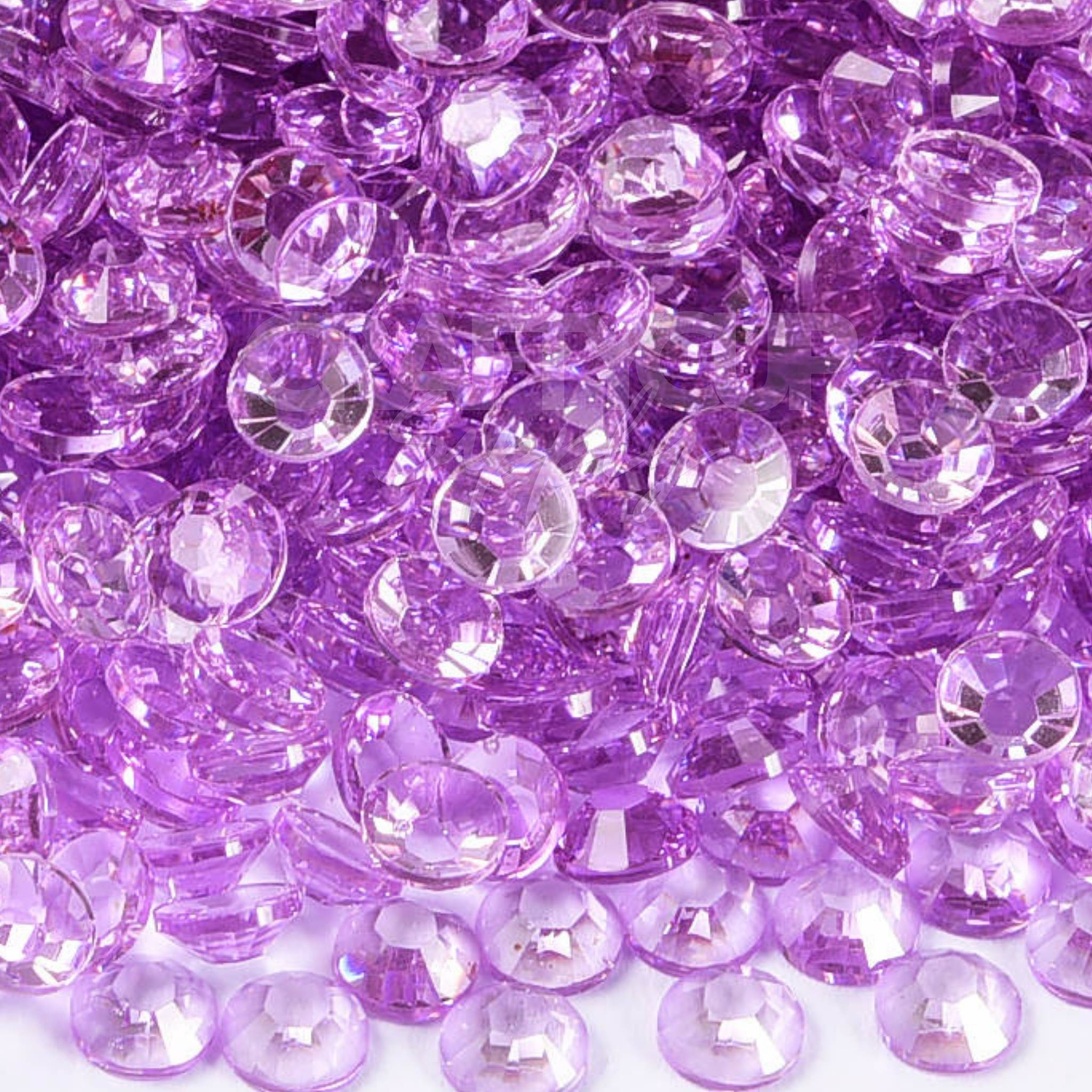 clear lavender purple rhinestones glass