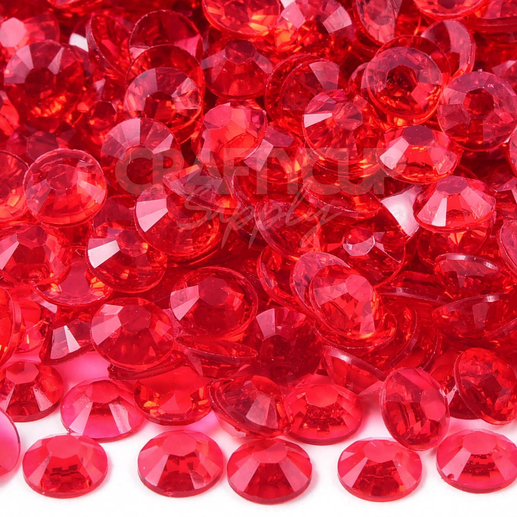 Red Clear 5mm (SS20) Non Hot Fix Flat Back Rhinestones | UK ...