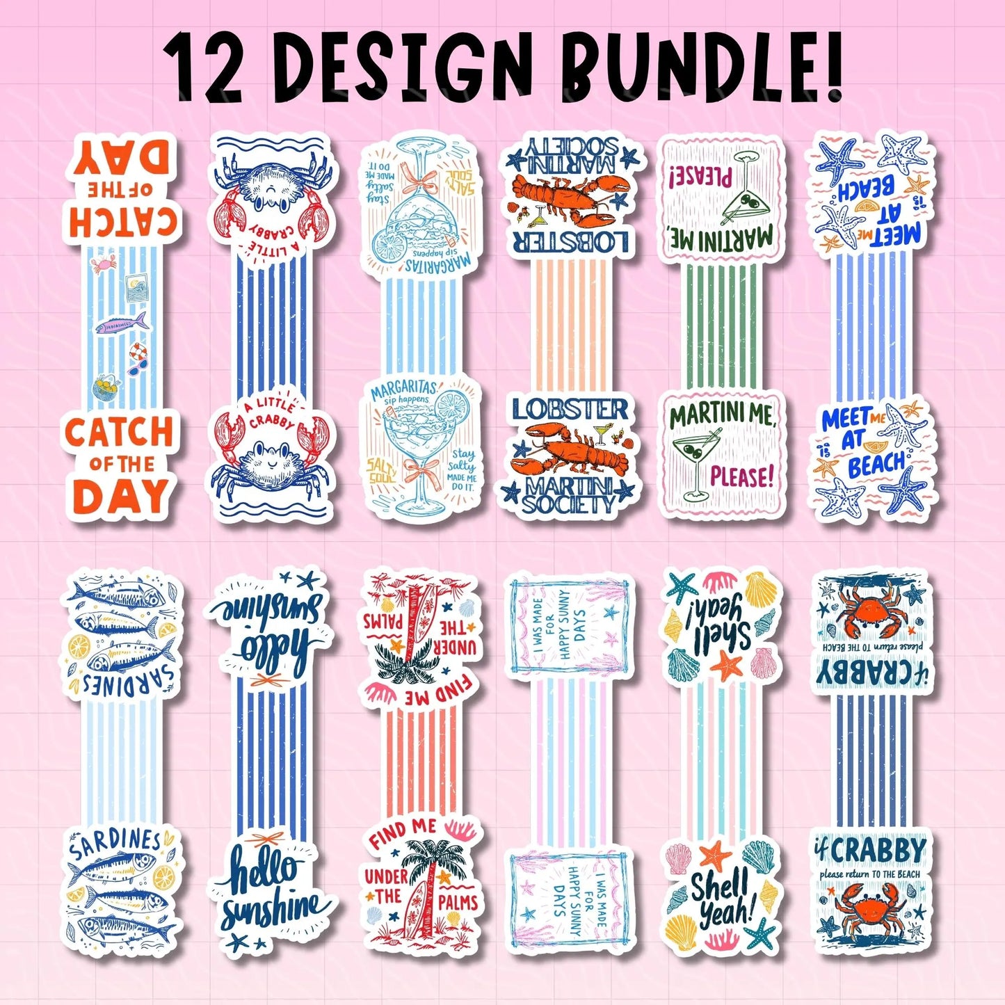 Coastal Magnetic Bookmark Bundle | Digital Download