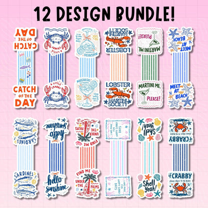 Coastal Magnetic Bookmark Bundle | Digital Download