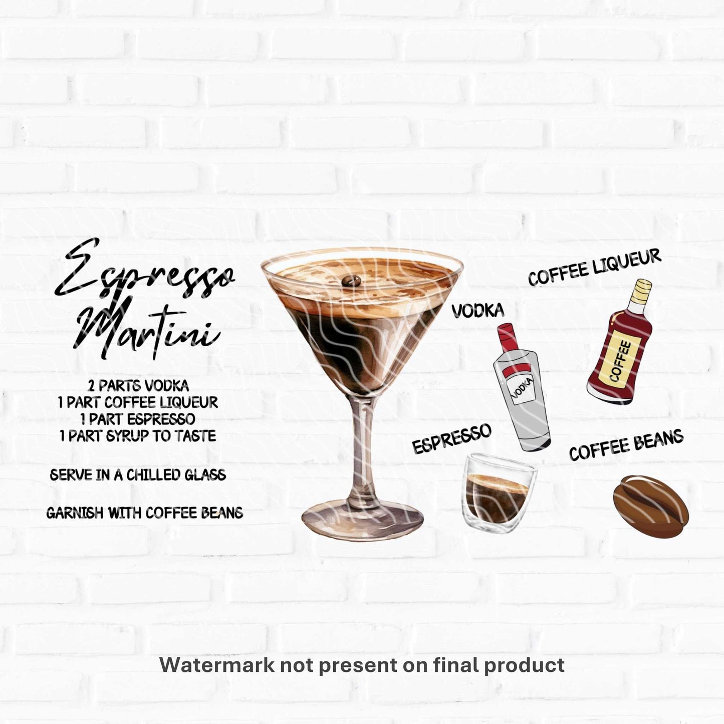 Espresso Martini | UV DTF Wrap