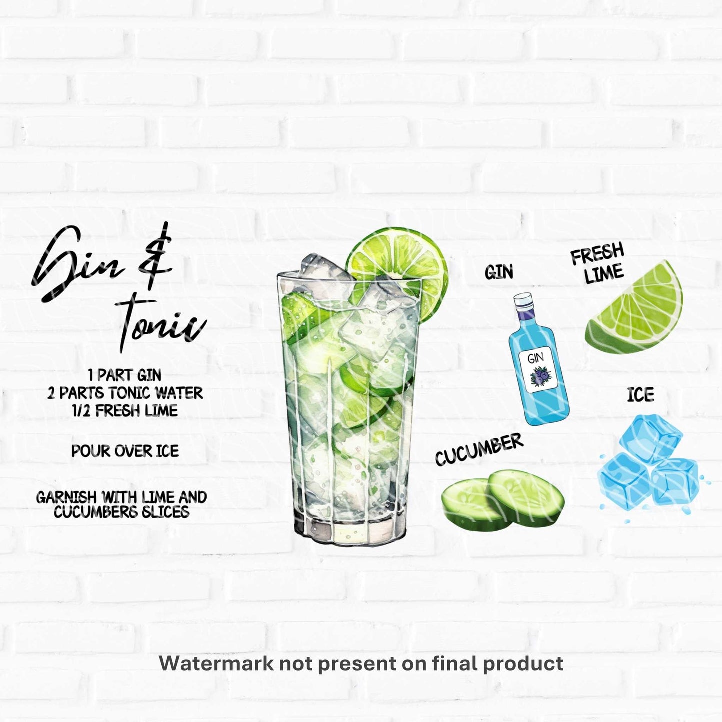 Gin & Tonic | UV DTF Wrap