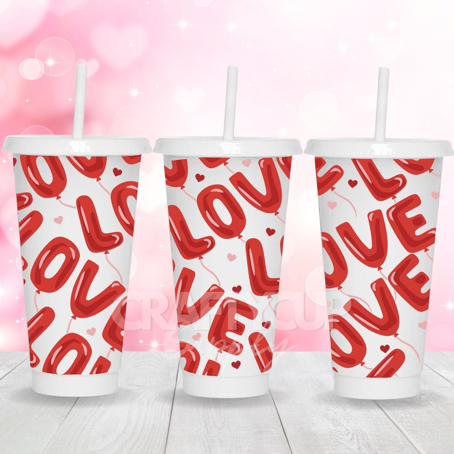 valentines day love cold cup wrap dtf