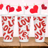 valentines day love cold cup wrap dtf