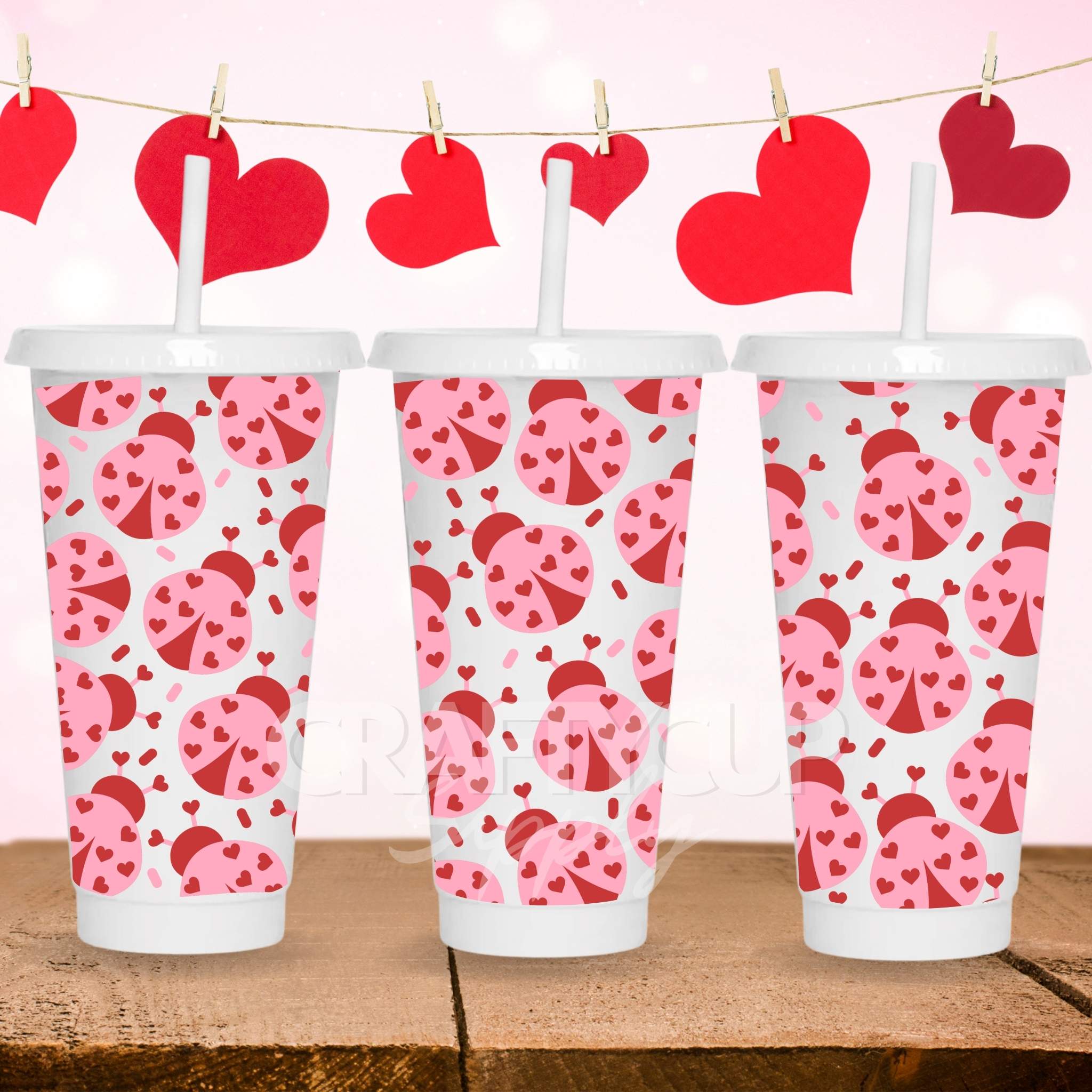 valentines day cold cup dtf wraps