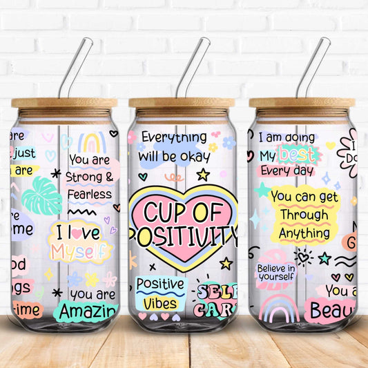 cup of positivity uv dtf wrap for cans