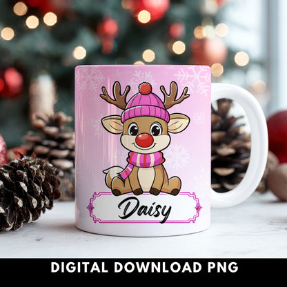 Blank Nameplate Girl Rudolph | Digital Download
