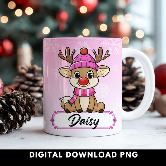 Blank Nameplate Girl Rudolph | Digital Download