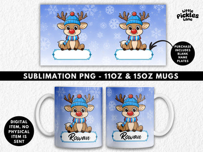 Blank Nameplate Boy Rudolph | Digital Download