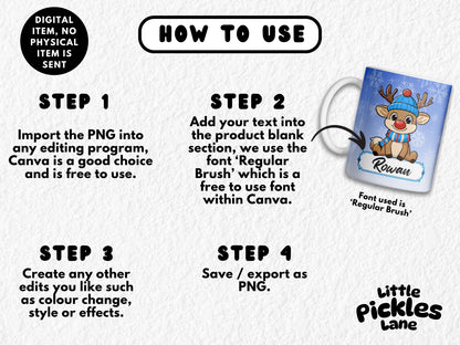 Blank Nameplate Boy Rudolph | Digital Download