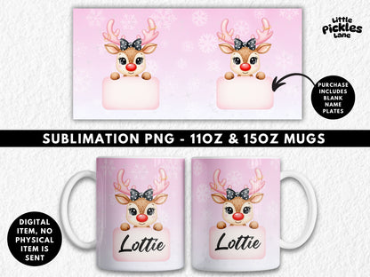 Blank Nameplate Coquette Rudolph | Digital Download