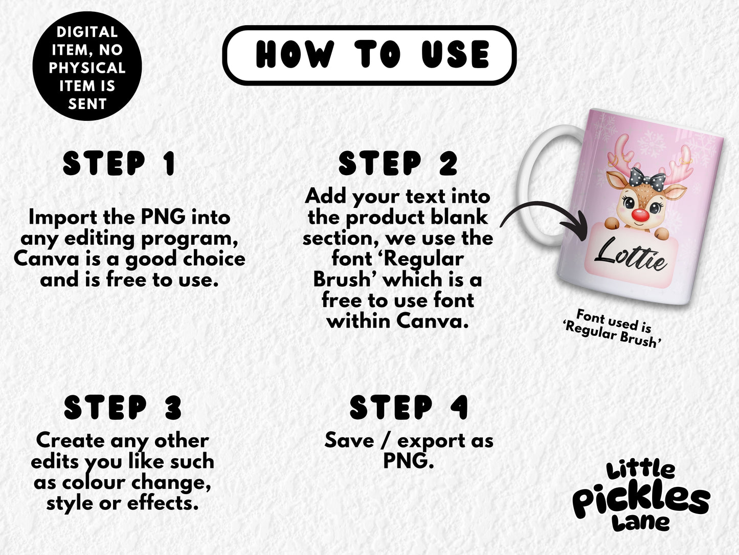 Blank Nameplate Coquette Rudolph | Digital Download