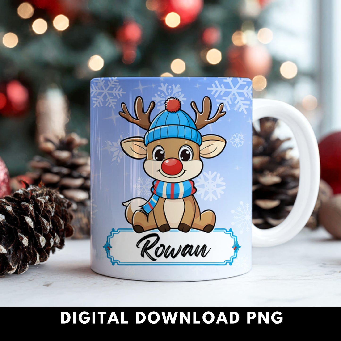 Blank Nameplate Boy Rudolph | Digital Download