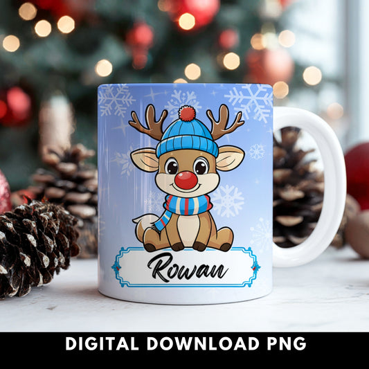 Blank Nameplate Boy Rudolph | Digital Download