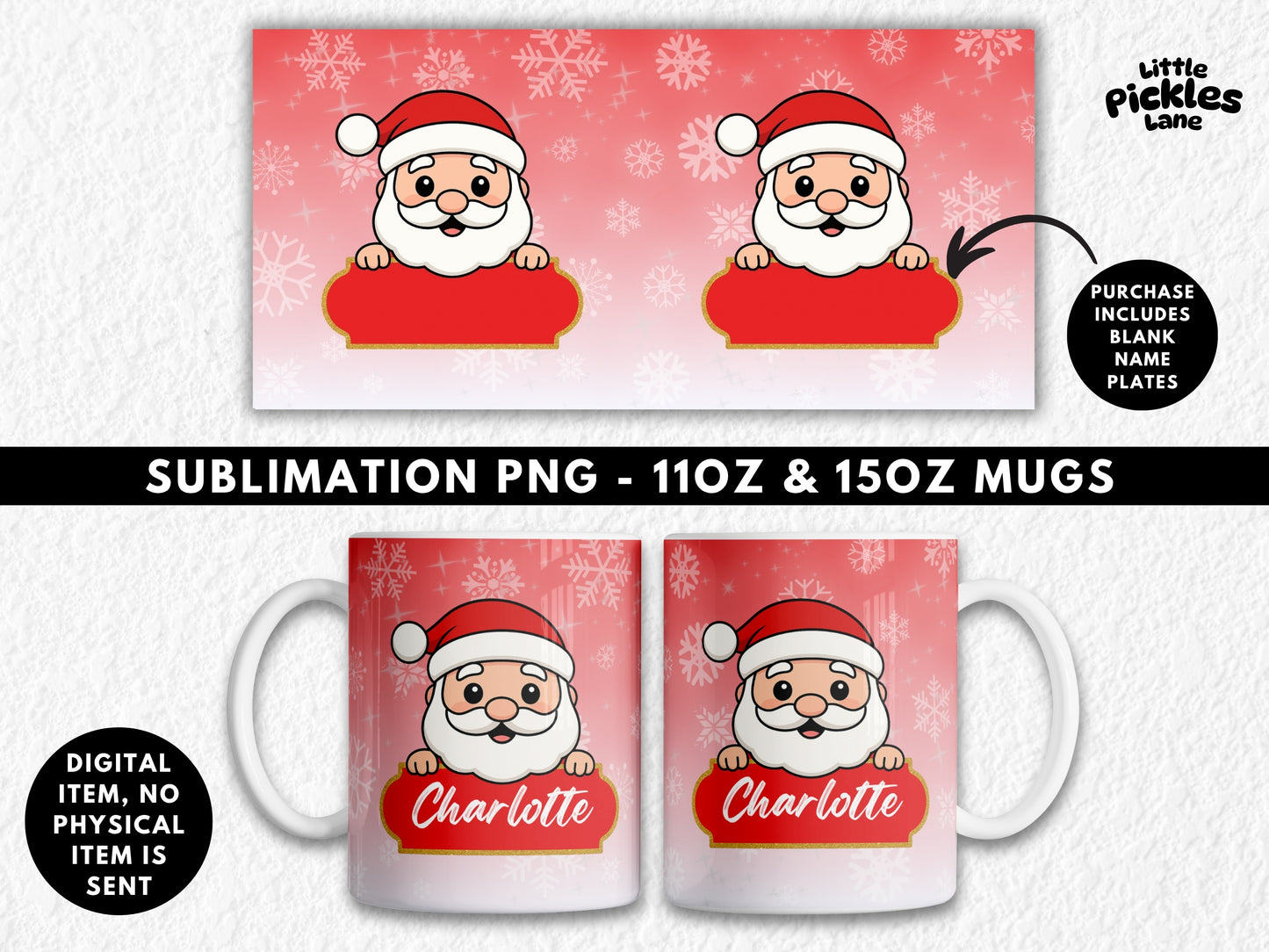 Blank Nameplate Santa | Digital Download