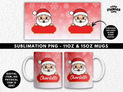 Blank Nameplate Santa | Digital Download