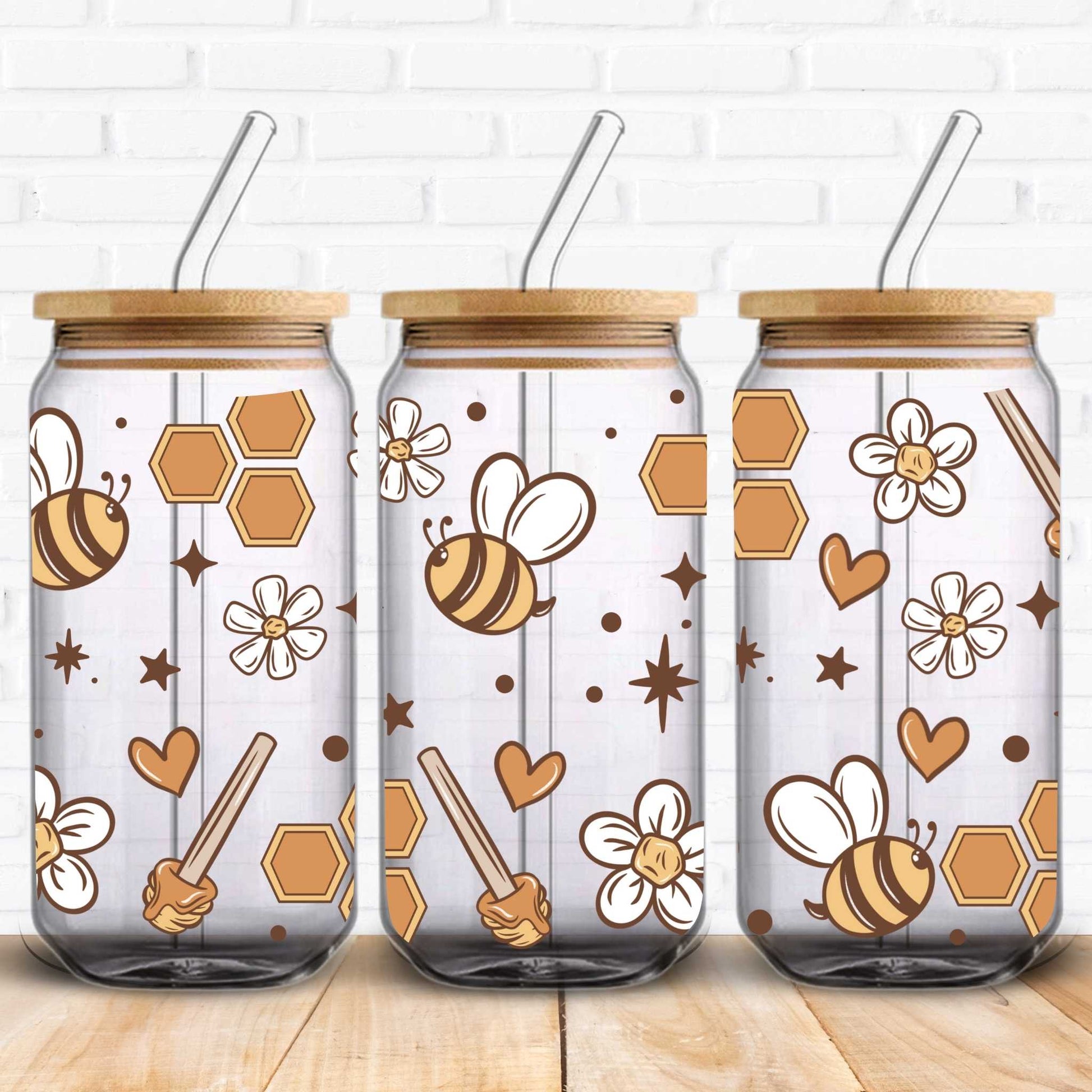 cute bee uv dtf wrap cerras designs