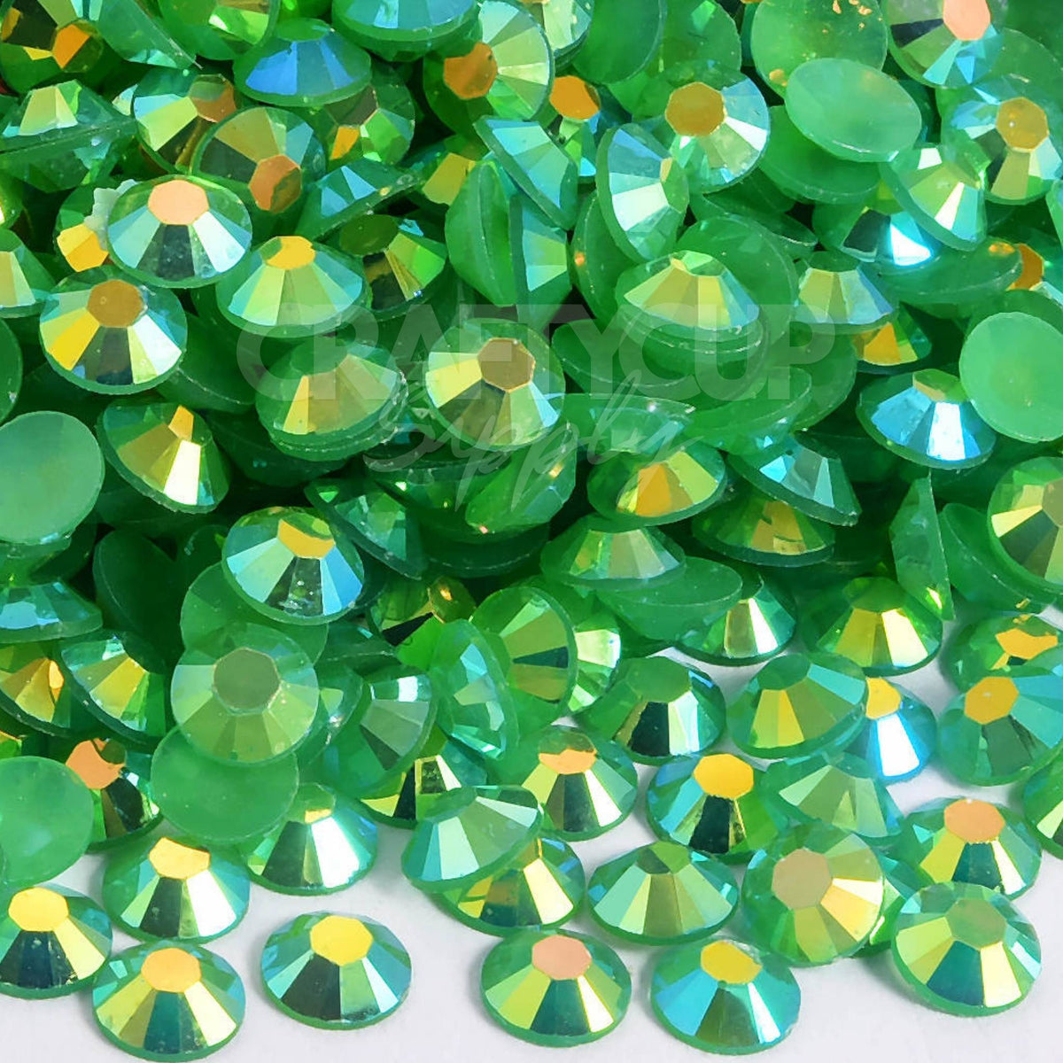 dark green ab rhinestones jelly resin