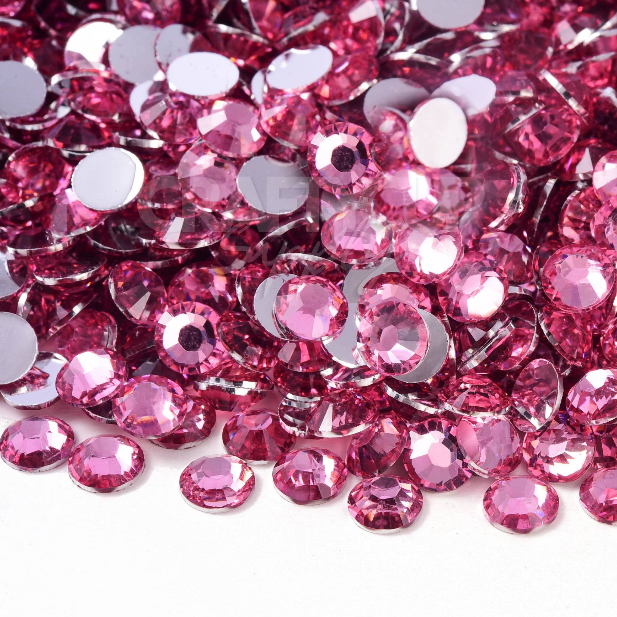 pink rhinestones glass