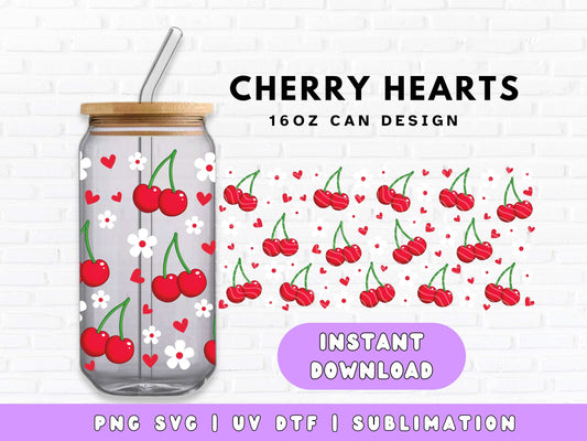 cherry sublimation design png digital download file for wraps 16oz cans