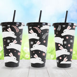 easter rabbit uv dtf wrap for cold cup