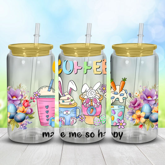 easter coffee uv dtf wrap