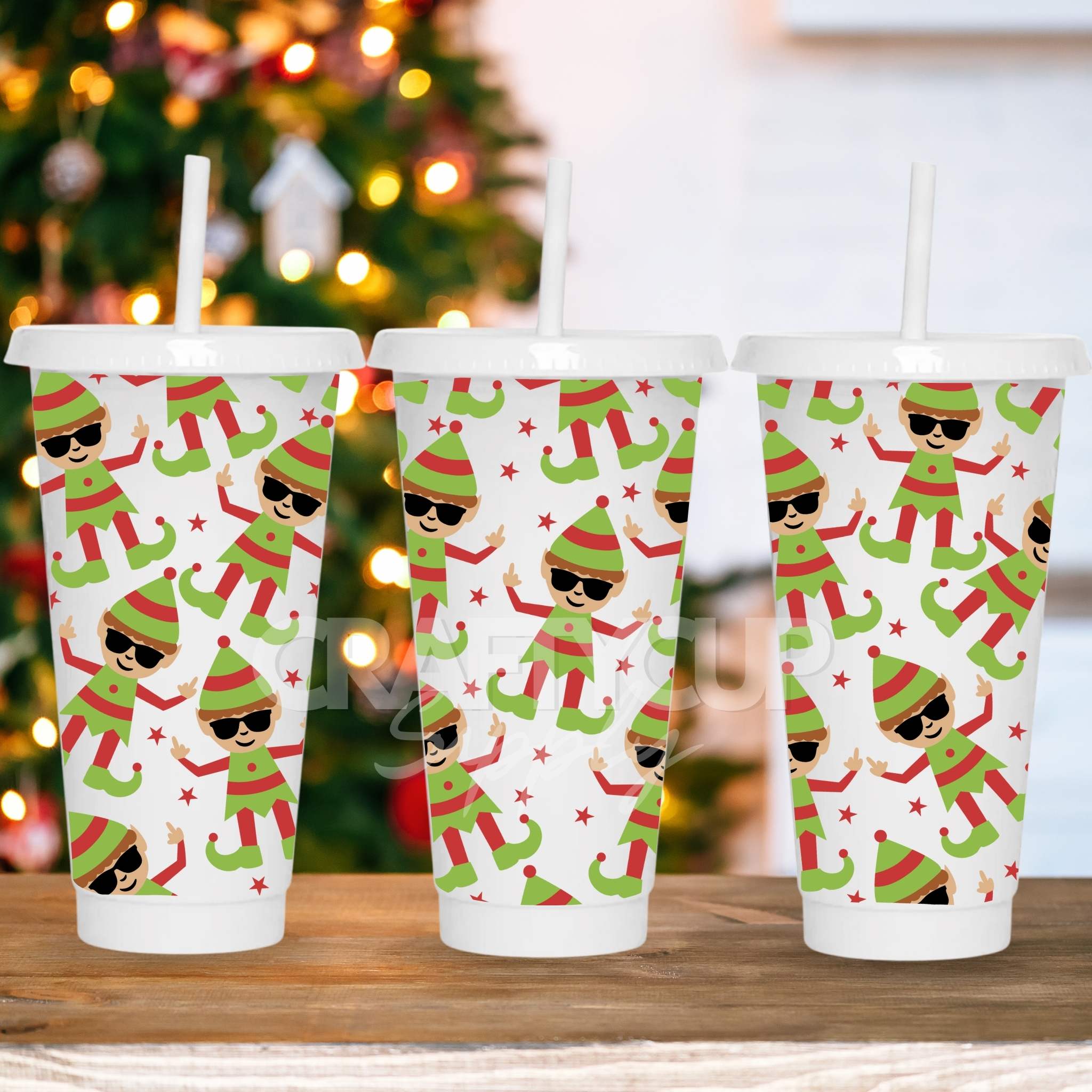 elf christmas 24oz cold cup uvdtf print wrap