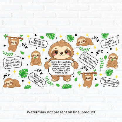 Emotional Support Sloth | UV DTF Wrap