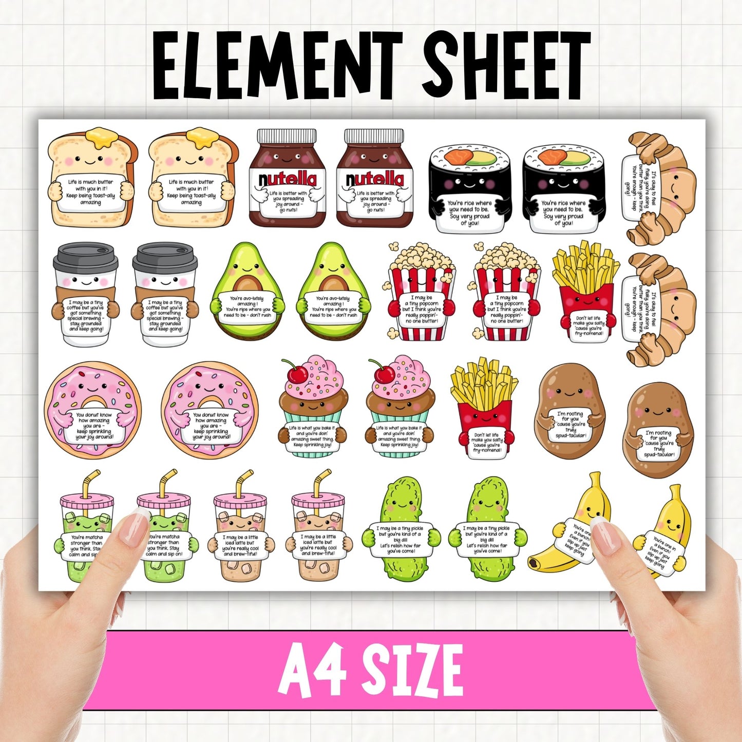 Emotional Support Food A4 Sheet | UV DTF Element Sheet