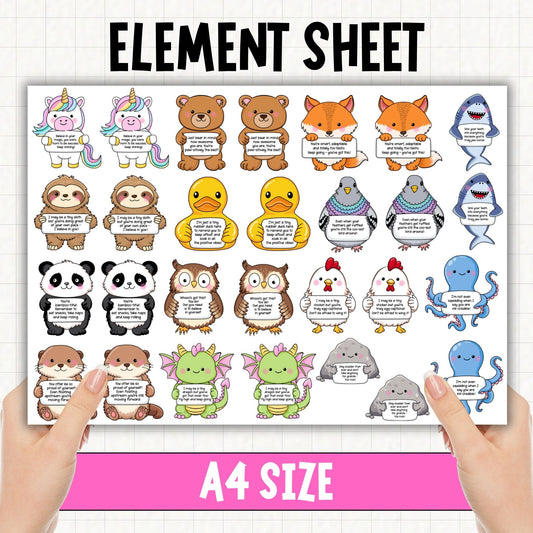 Emotional Support Animal A4 Sheet | UV DTF Element Sheet