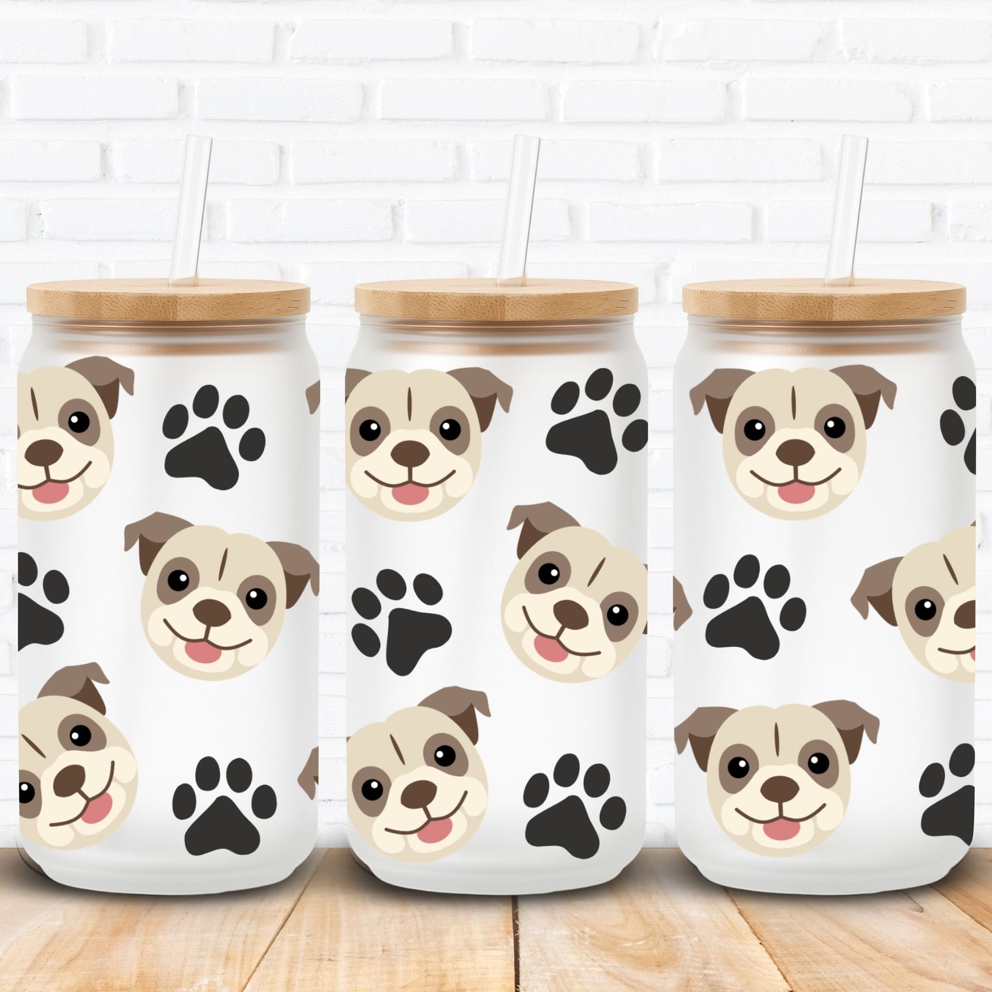 english bull dog uvdtf can wrap for dog lovers on libbey glass cans