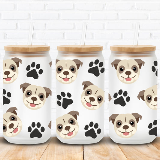 english bull dog uvdtf can wrap for dog lovers on libbey glass cans
