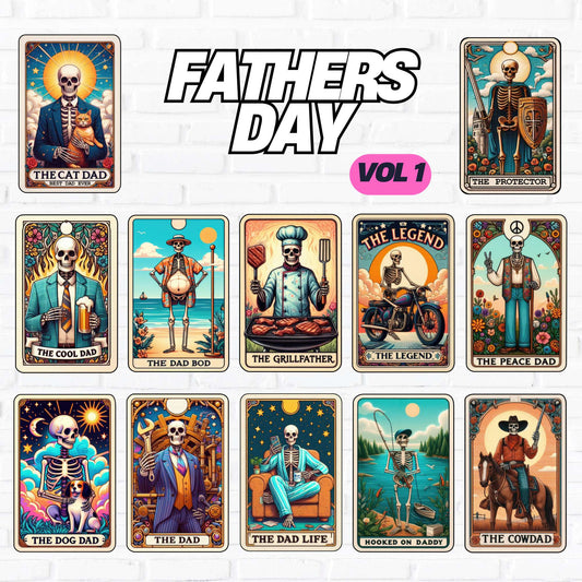 fathers day uv dtf funny tarot cards for transfers on hard surfaces such as tumblers mugs and more