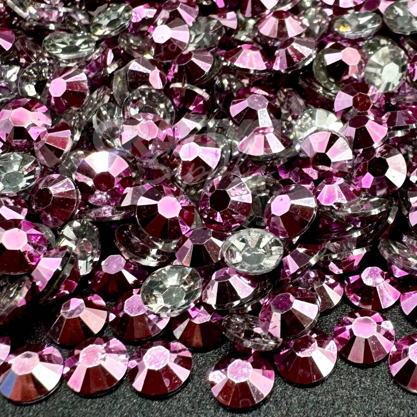 metallic pink flatback rhinestones