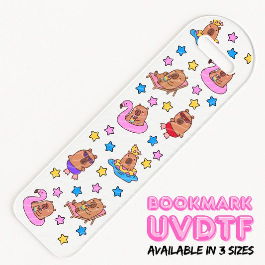 Capybara Pool Party | Bookmark UV DTF