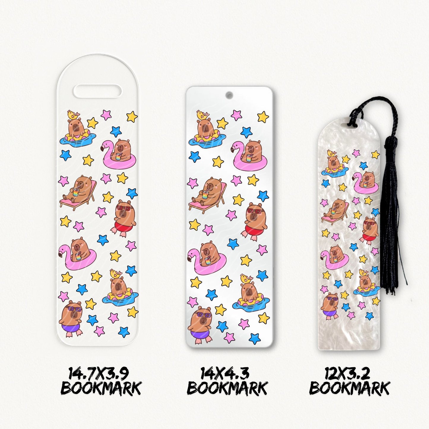 Capybara Pool Party | Bookmark UV DTF