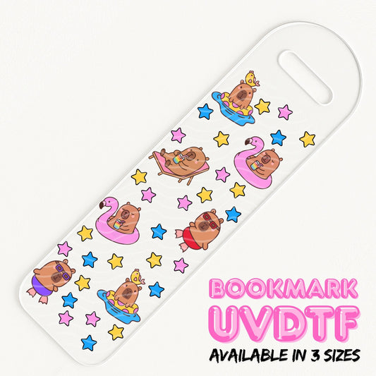 Capybara Pool Party | Bookmark UV DTF