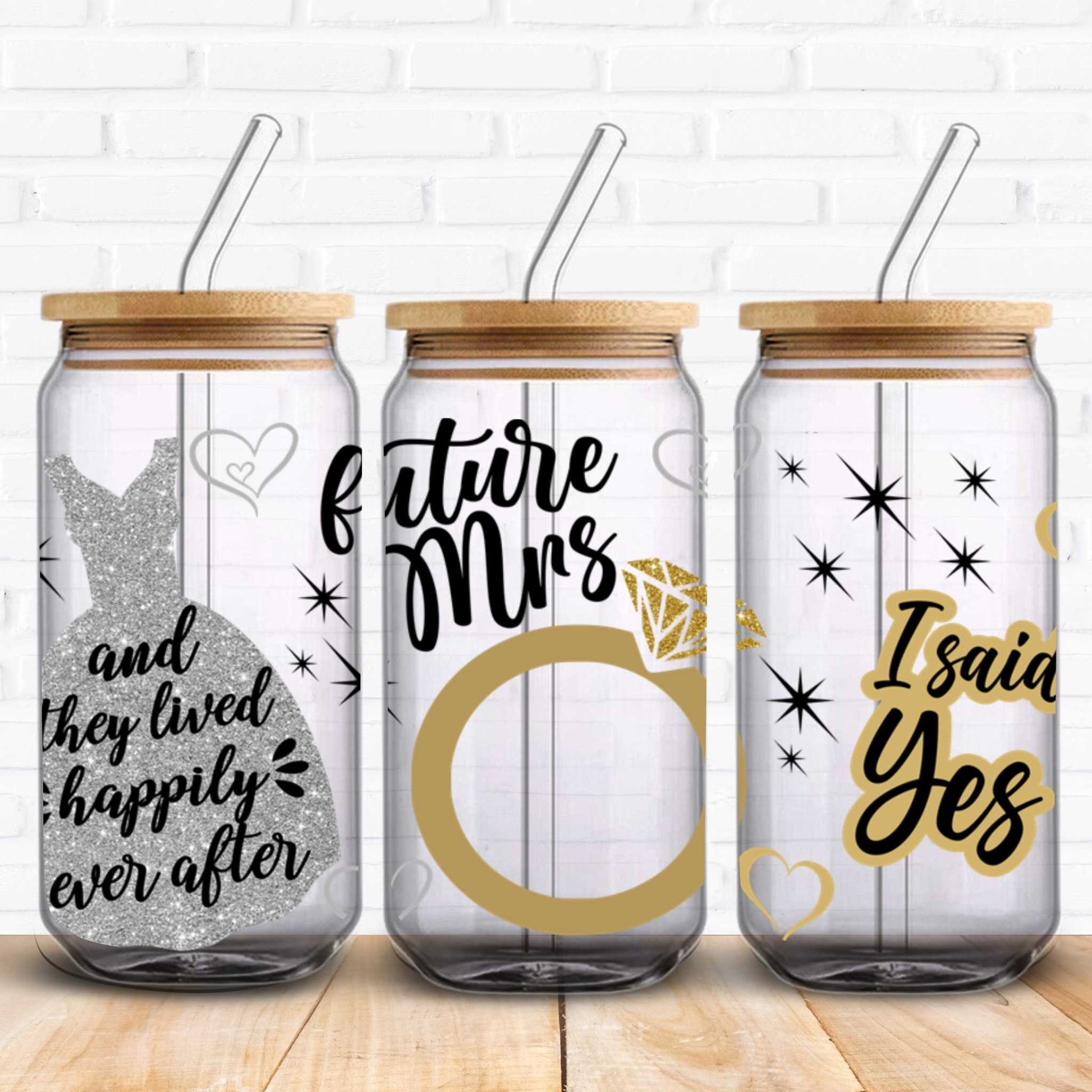 bride to be future mrs uv dtf wraps for cups