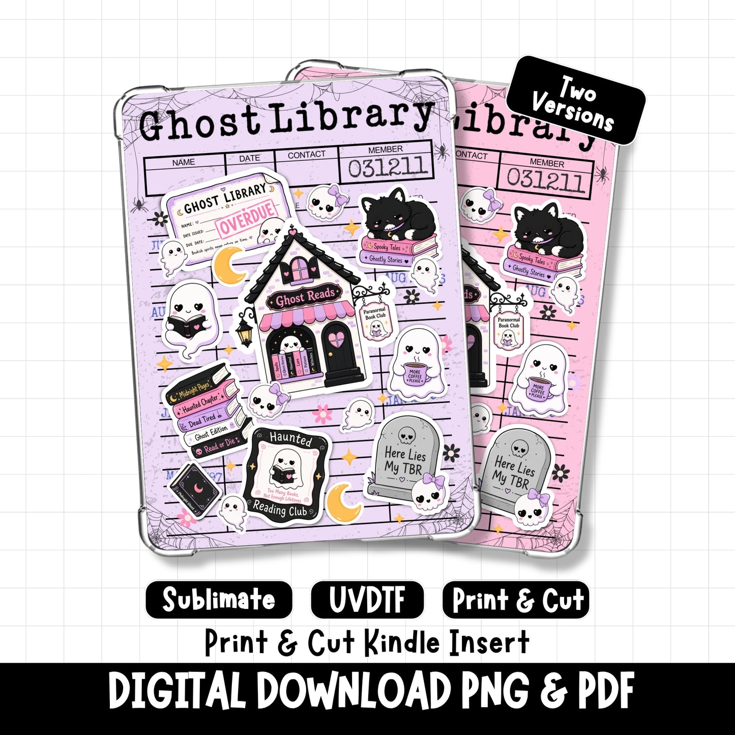 Ghost Library Kindle Insert | Digital Download