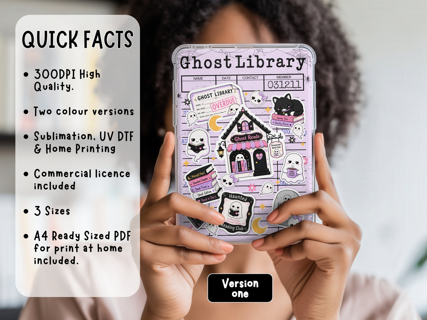 Ghost Library Kindle Insert | Digital Download