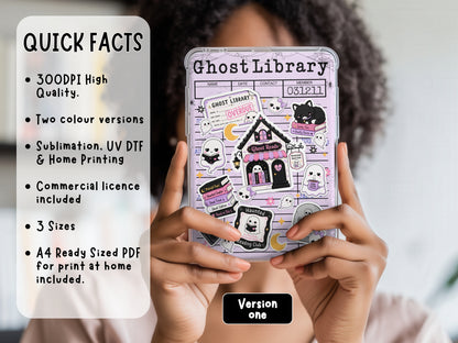 Ghost Library Kindle Insert | Digital Download