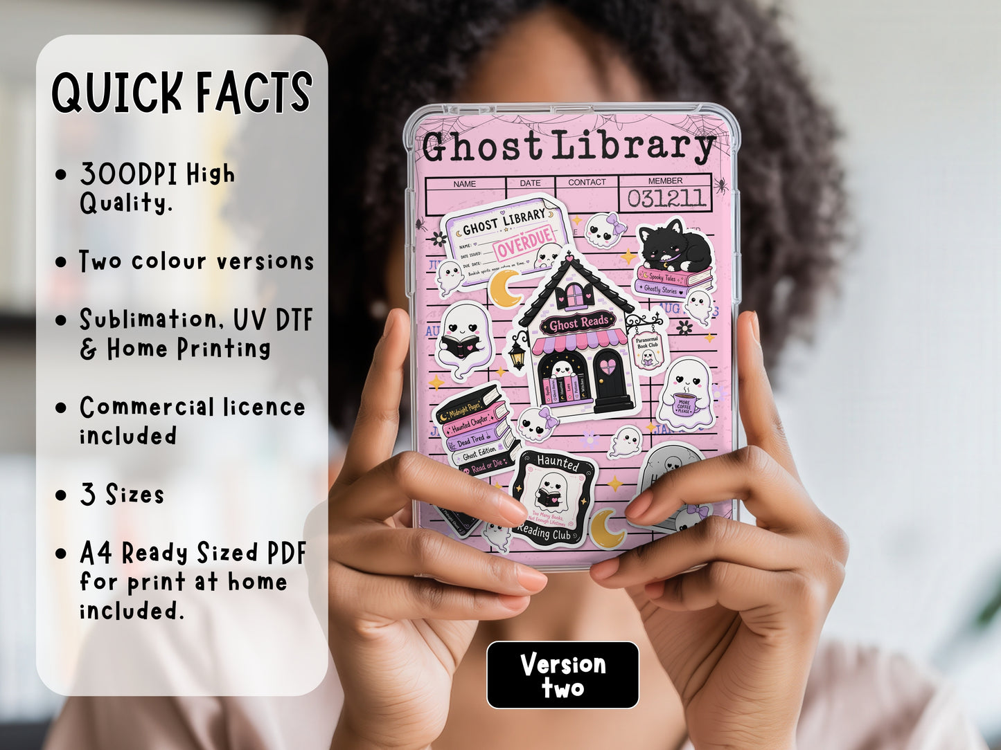 Ghost Library Kindle Insert | Digital Download