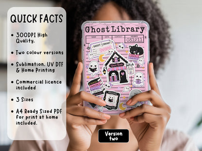 Ghost Library Kindle Insert | Digital Download