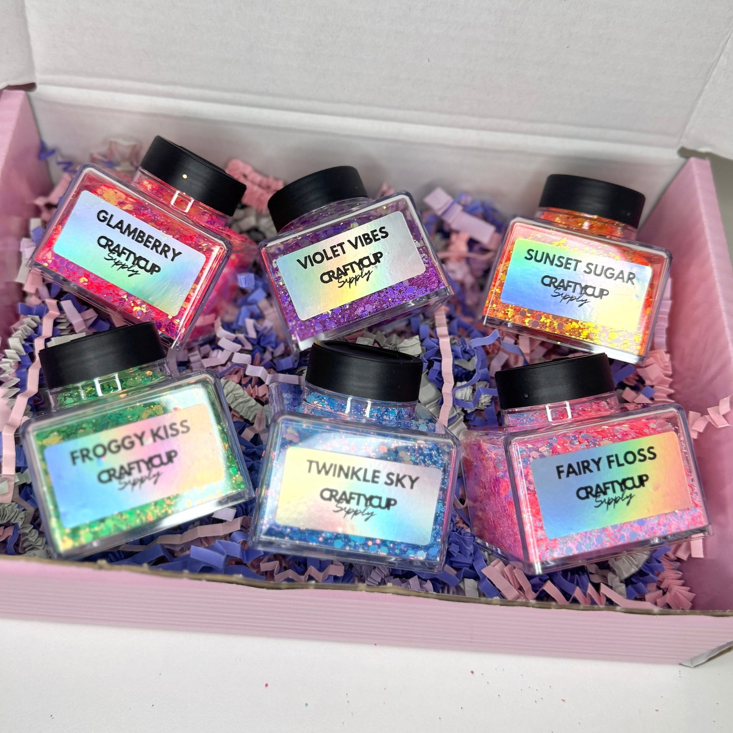 Extreme Sparkle Glitter Box 6x 2oz/56g, With Stacker Jars & Labels (WORTH £54!)