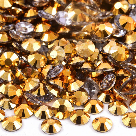 Metallic gold rhinestones