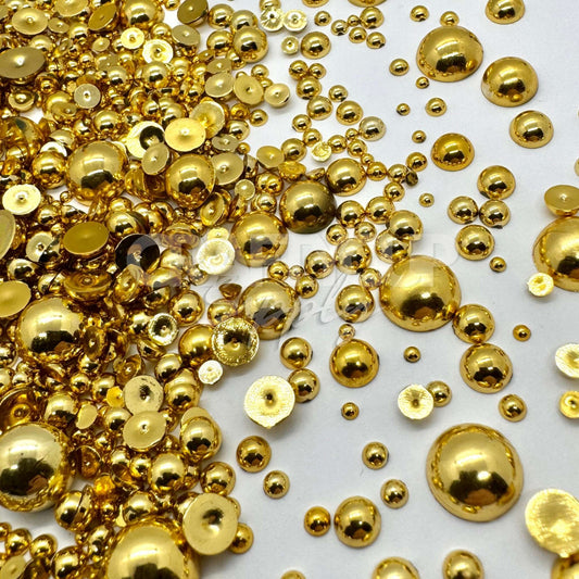 gold faux pearl mix for crafting