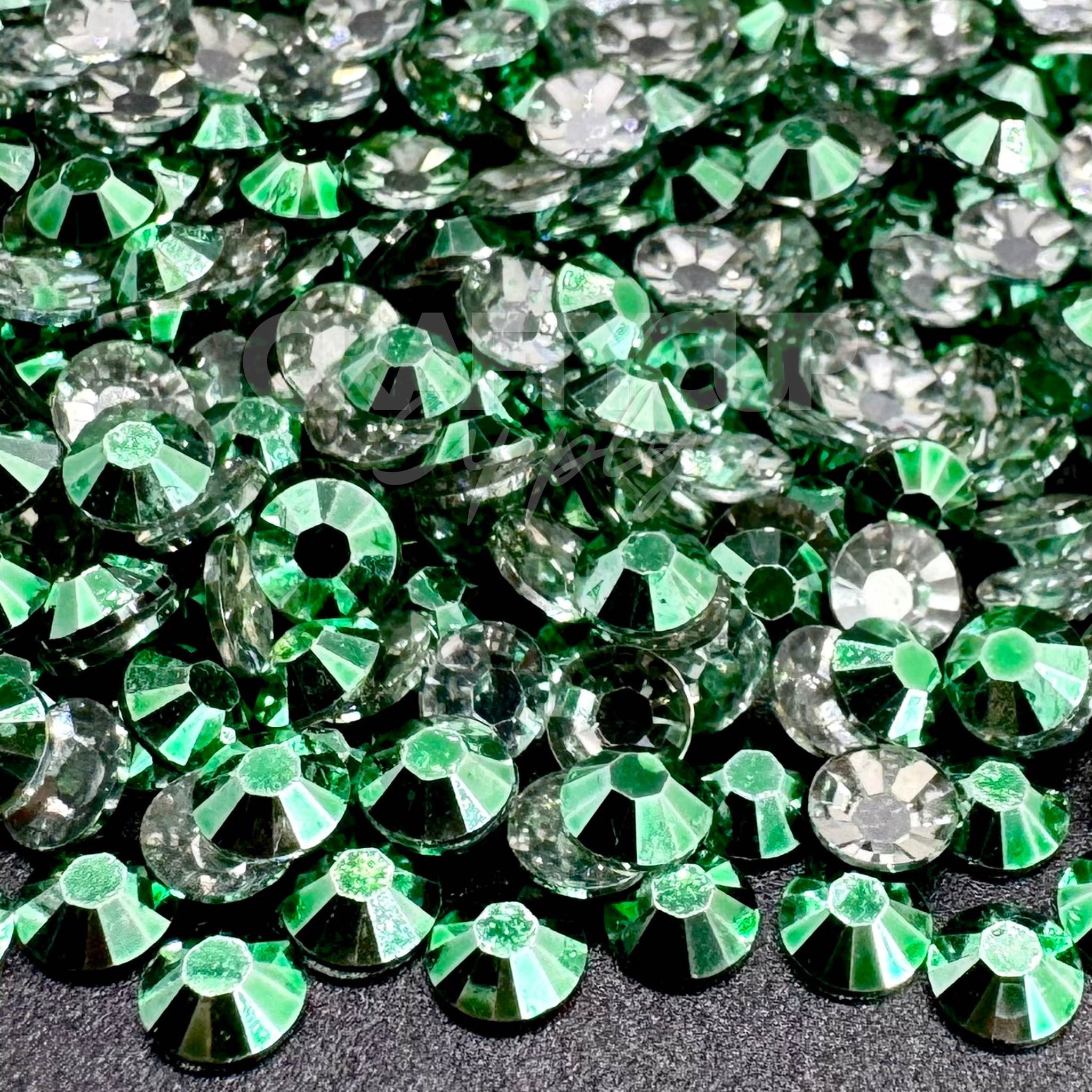 Metallic Colour Flatback Rhinestones | Green | Sparkle | UK ...