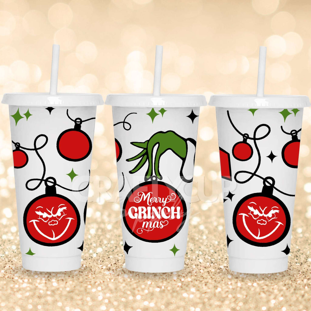 Merry Grinchmas | Cold Cup UV DTF Wrap