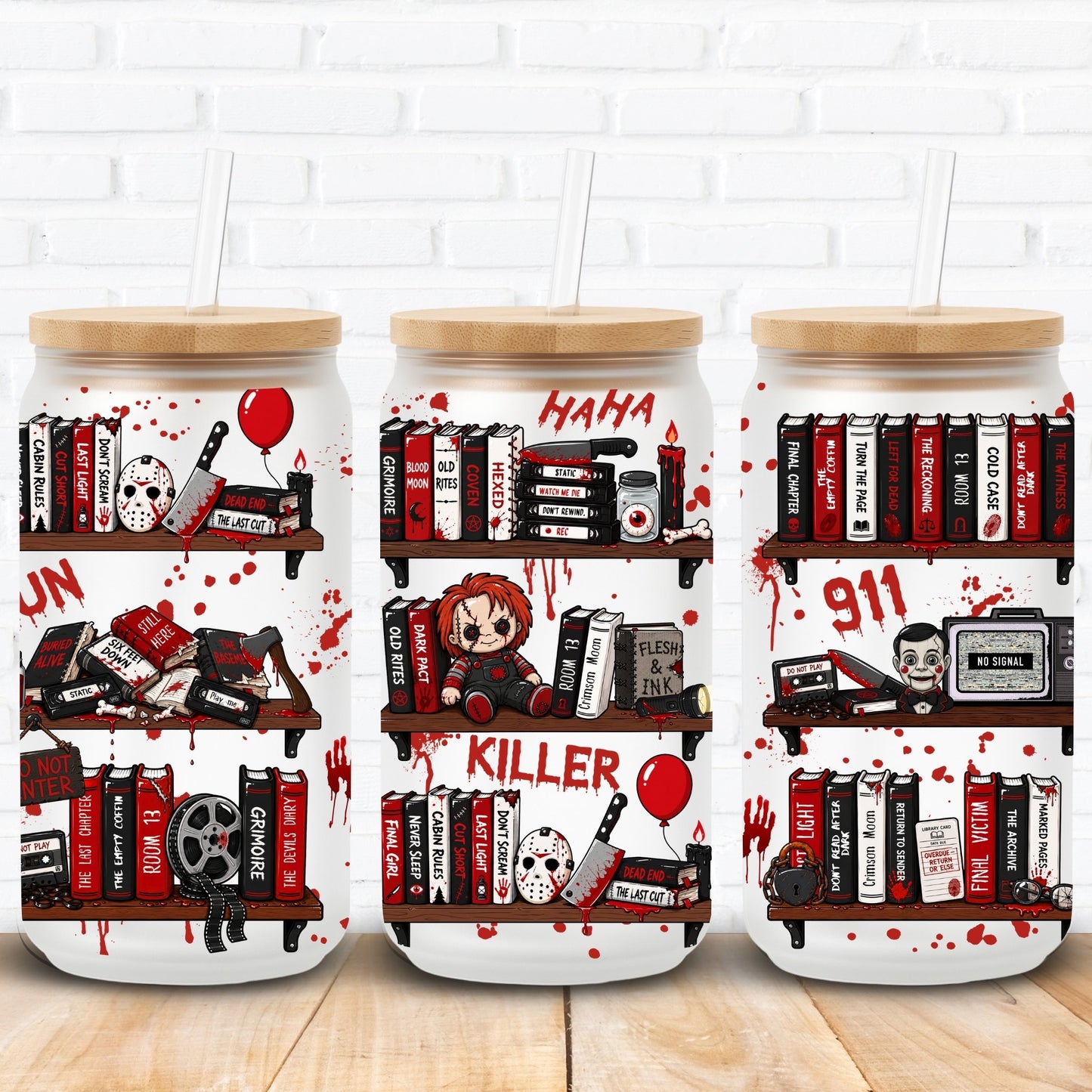 Horror Library | UV DTF Wrap