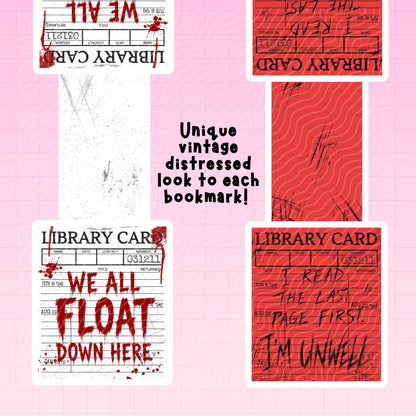 Horror Library Cards Magnetic Bookmark Bundle | Digital Download